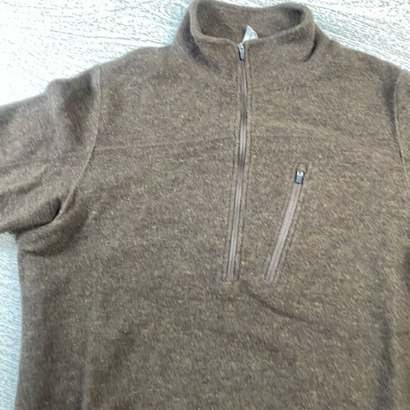 Ibex Men's 1/2 Zip Merino Wool Pullover Sweater JacketMBrownMade in USA